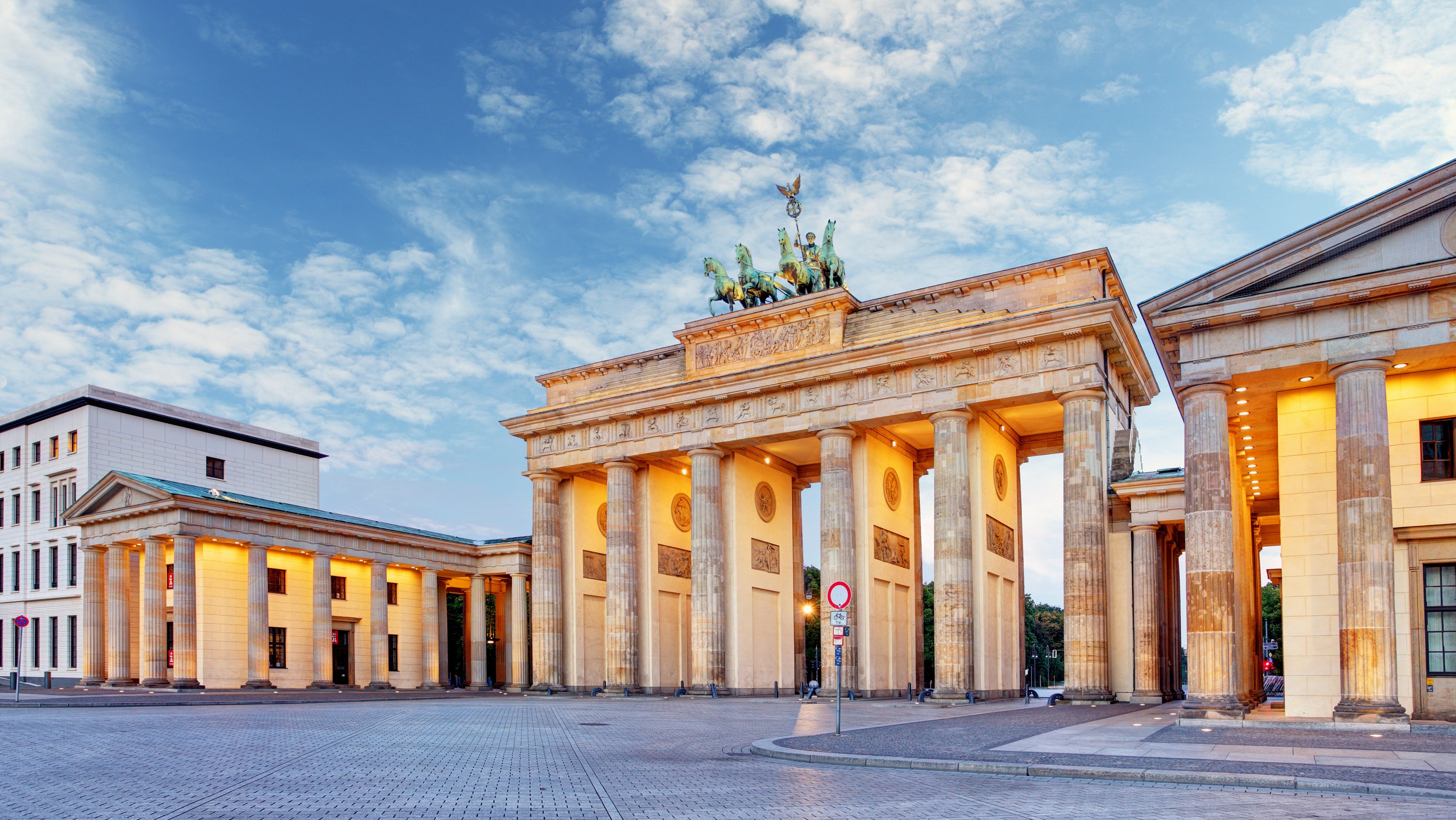 Berlin, brandenburg at sunrise, Germany